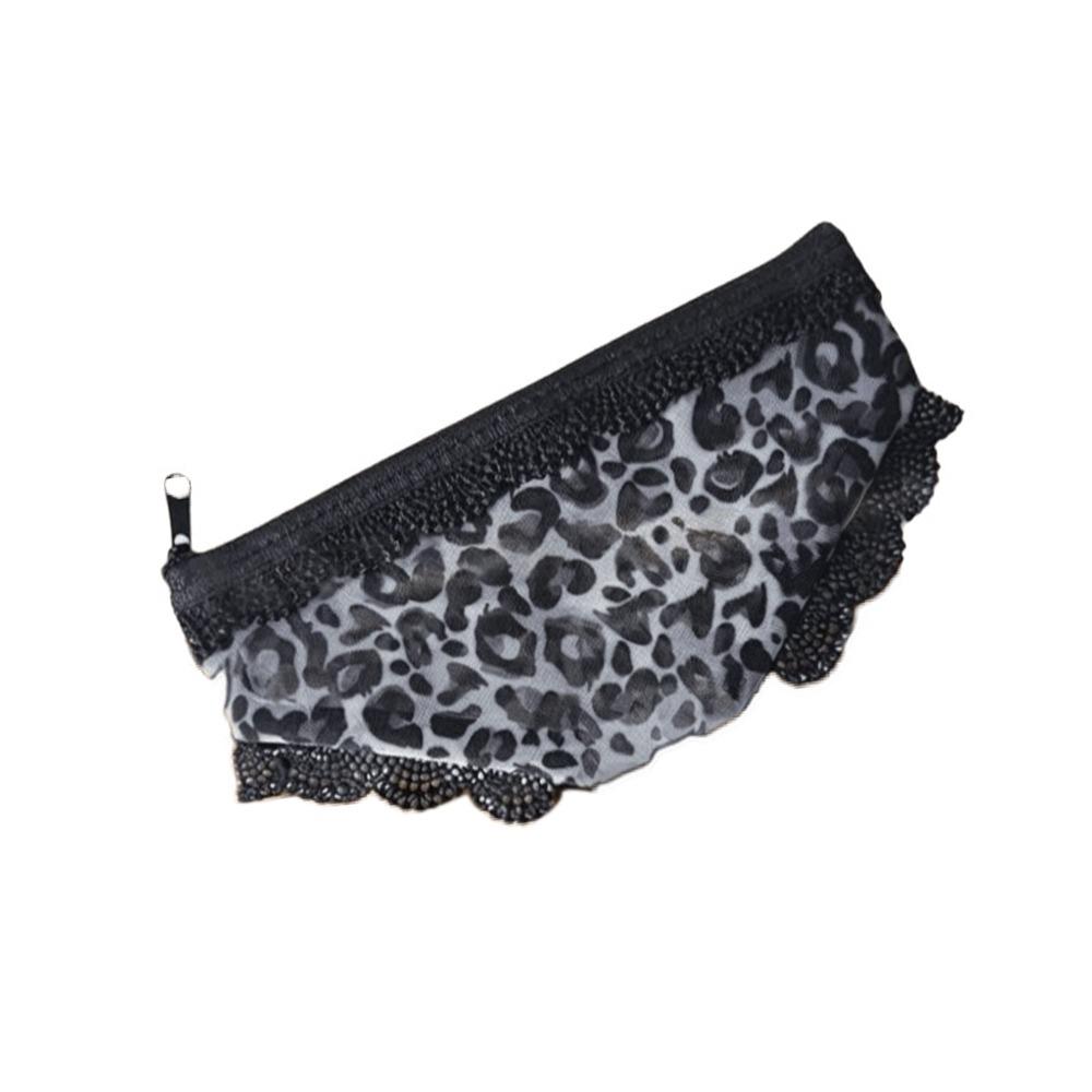 Unique Mesh Briefs Shape Cosmetic Bag Decorative with Zipper Makeup Storage Pouch Transparent Toiletry Bag Headphones