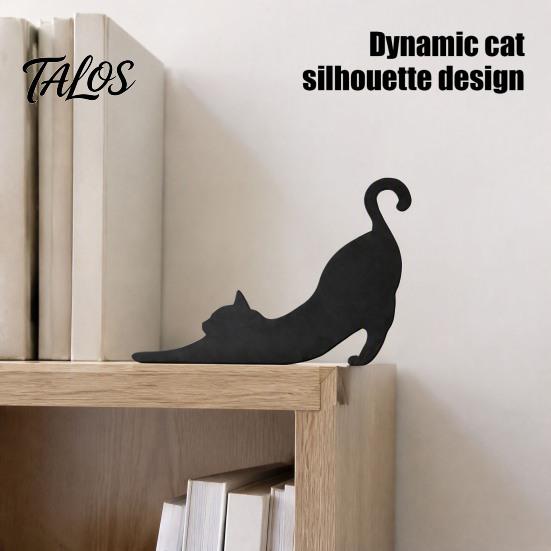 Niedliches Tier Tür Eckschild Holzschwarze Katze Topper, Minimalistisches Silhouette Rahmen Schild, Dekoratives Liebhaber Einweihungsgeschenk Deko für Wohnzimmer