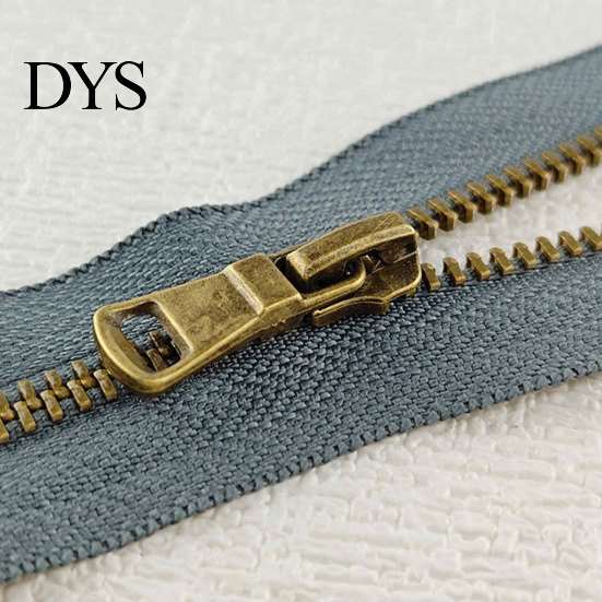 Y-Teeth Zipper 20Pcs Retro Bronze Closed-End Set, Heavy Duty Metal DIY Crafting Replacement, Non Separating for Sewing Handbags Pockets