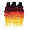 FREEDOM Synthetische Flecht-Haarverlängerungen Tief Gewellt 24 Zoll Lang Lockige Braids Haare Ombre Braun Regenbogen Twist Häkel-Haar