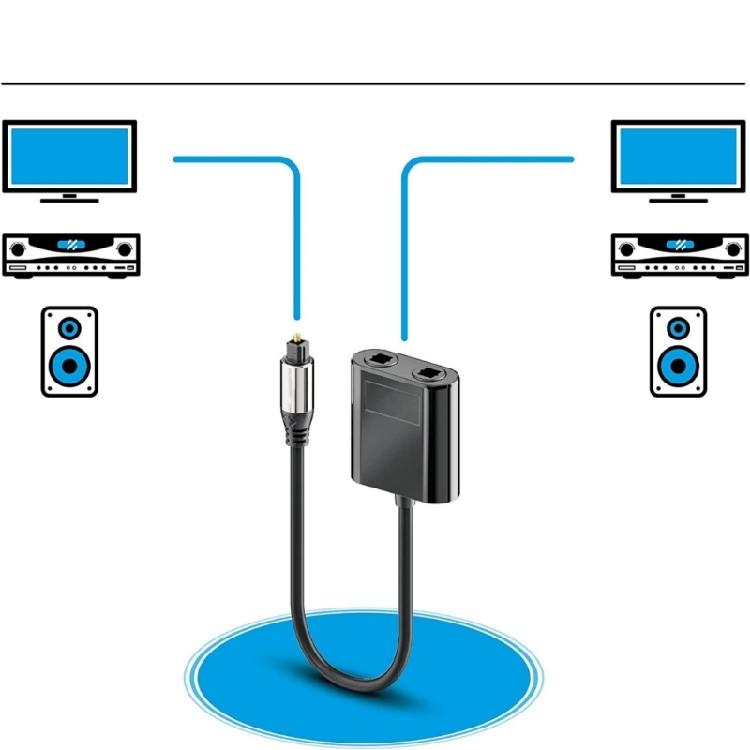 Splitter for Home Theater Television Headphone Digital Optical Splitter 1 in 2 Out Optical Fiber Splitter Cable