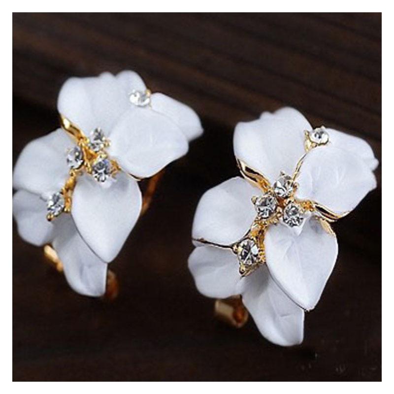 Korean Style Gardenia Stud Earrings - Elegant, Fashionable Floral Jewelry