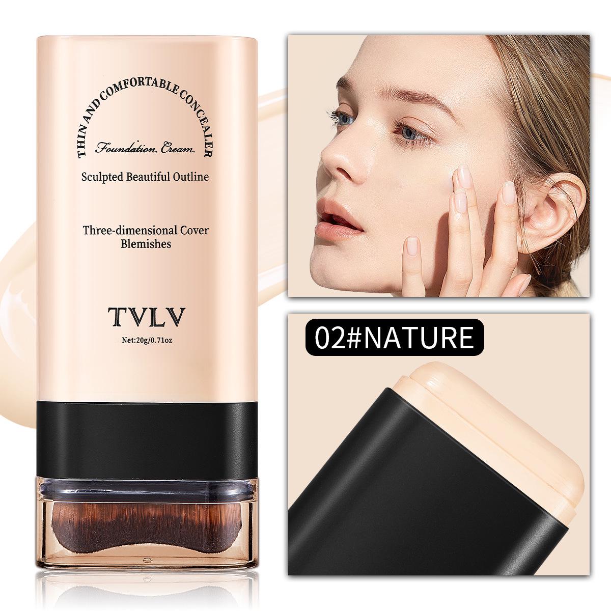 Dual-Ended Hydrating Foundation & Light Concealer Stick for TVLV - Brightening Cream Finish 20g