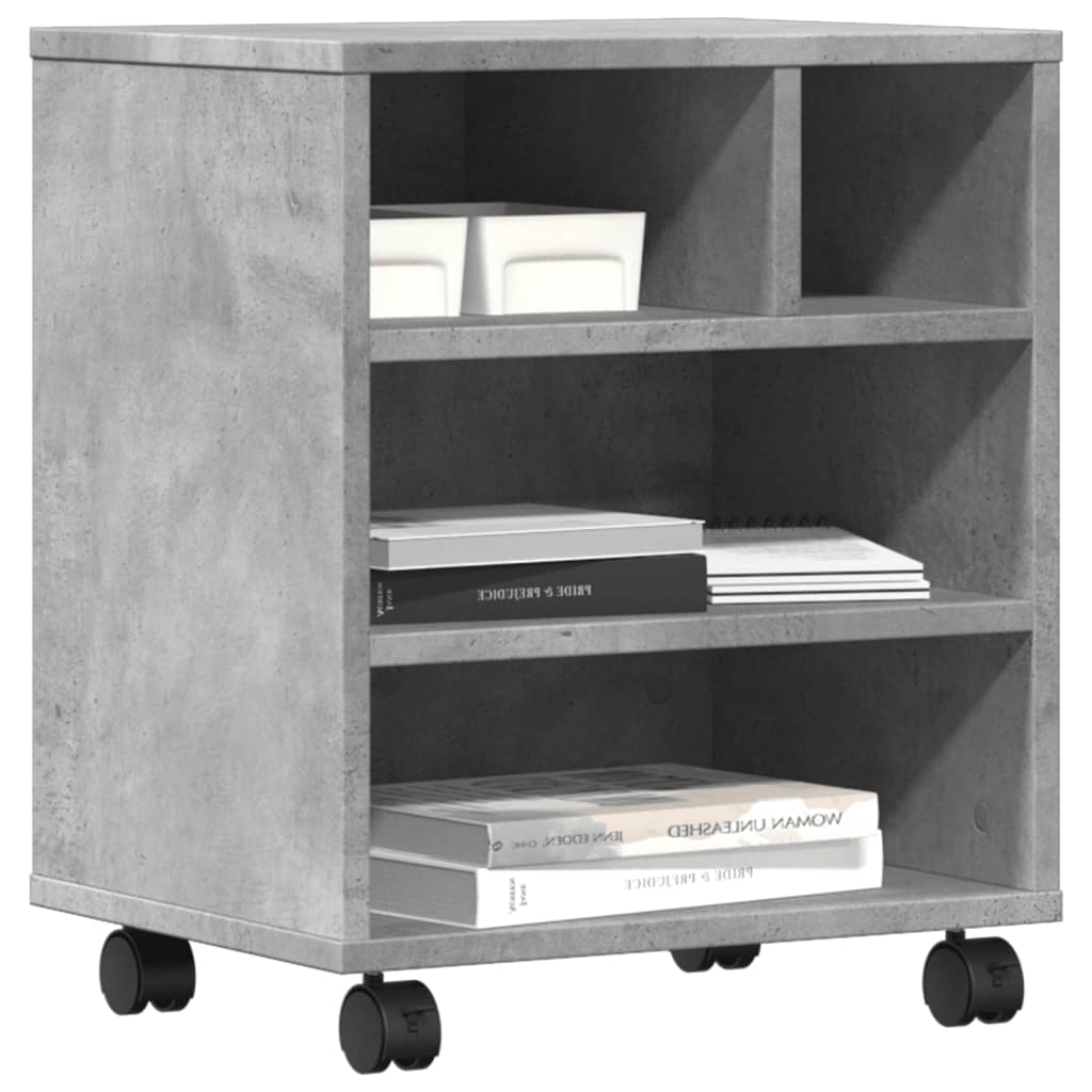 Vidaxl Printer Stand, With Wheels, Concrete Gray, 41X32X48 Cm