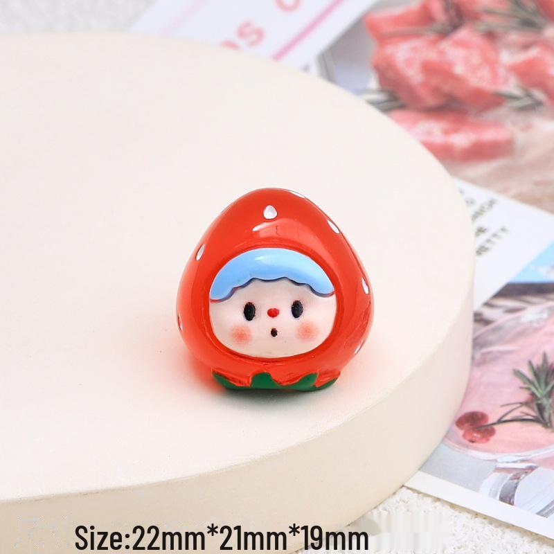 Luminous 3D Fruit Girl DIY Keychain Resin Jewelry Accessories