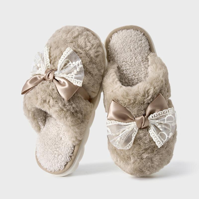 

Тапочки Мао Мао осенне-зимние женские домашние нескользящие и теплые полузакрытые хлопковые тапочки 2025 новые хлопковые тапочки для ношения на улице 40-41 (suitable for 39-40 feet)