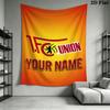 Custom Name FC Union Berlin Wall Tapestry Aesthetic Wall Hanging Printed Fabric Blanket Decorative Tapestries for Bedroom Living Room Home Decor