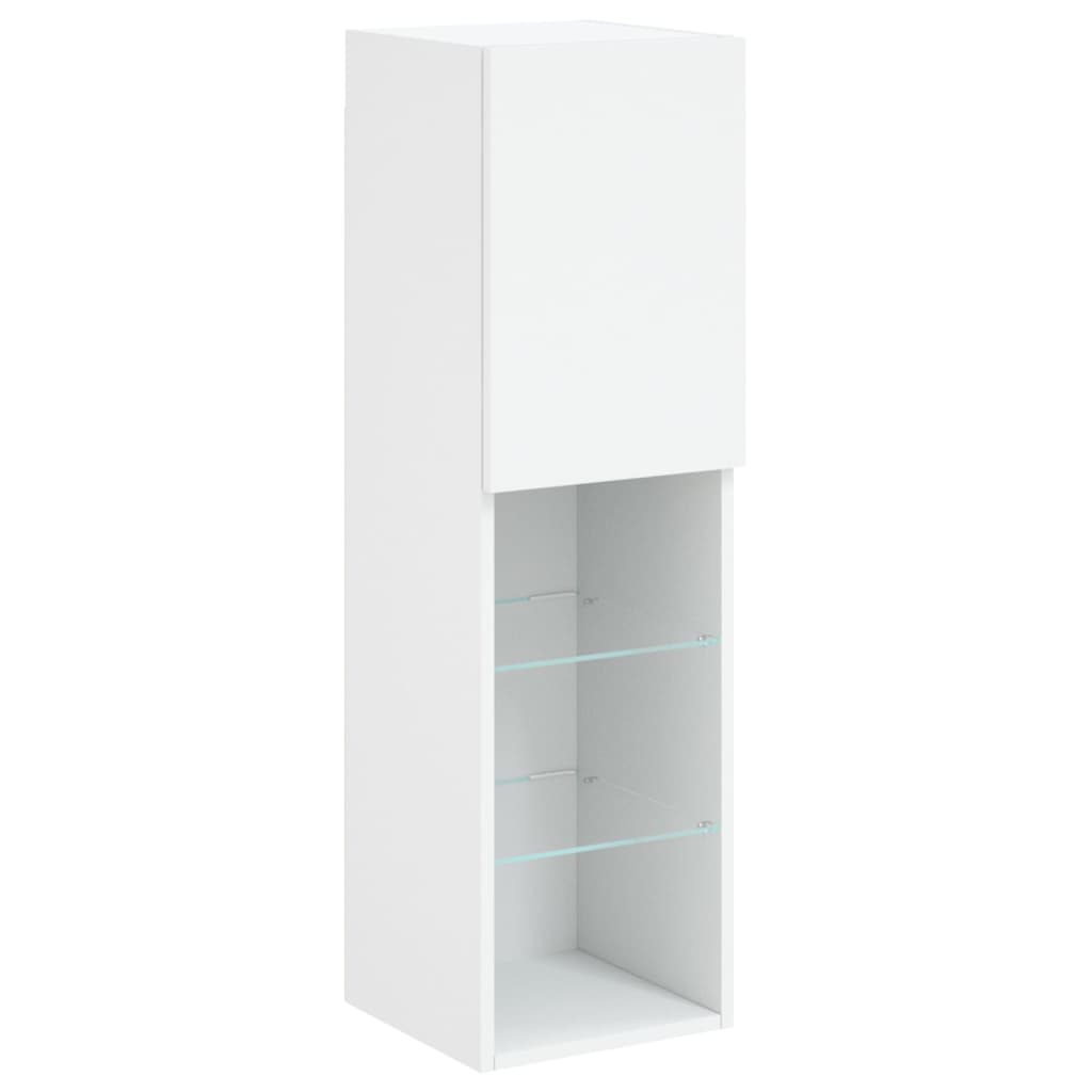 6 Piece TV Wall Unit with LED Lights White