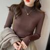 Fashion Solid Half High Neck Knitted Sweater Women Slim Fit Casual Elegant Pullover Sweaters Autumn and Winter Long Sleeve Knitwear Sweater Tops 24841