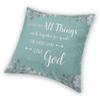 All Things Work Together Rom 8:28 Square Pillowcase Polyester Linen Velvet Printed Zip Decor Pillow Case Home Cushion Cover
