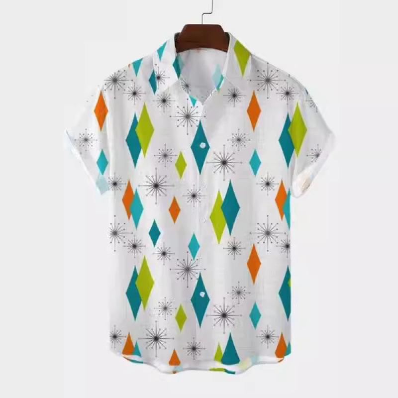 New summer casual hot sale D printing short-sleeved shirt Hawaiian shirt men's vacation seaside source