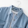 Women's Lightweight Denim Shirt Long Sleeve Loose Fit Casual Button-Up Blouse