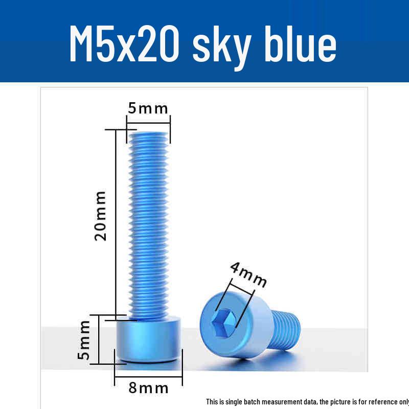 Śruby z łbem walcowym z gniazdem sześciokątnym z anodowanego aluminium M5 - Lekkie, Trwałe, Odporne na zużycie