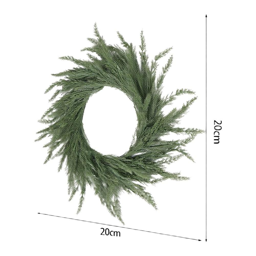 Green Round Artificial Wreath for Door Window Wall Fireplace Display