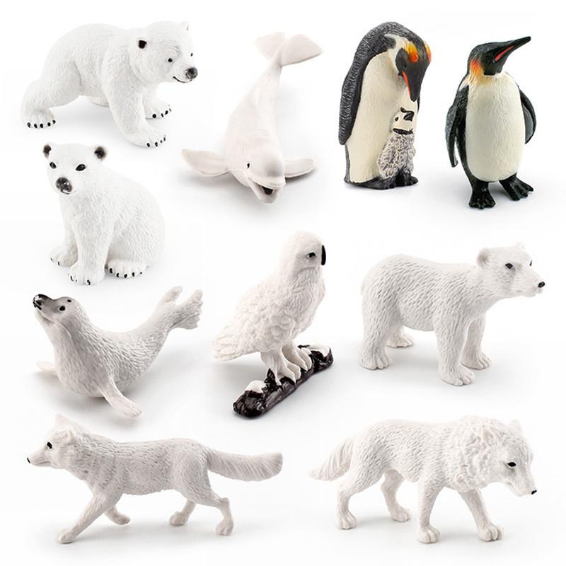 

Realistic Arctic Animal Figurine Set Including Penguin Polar Bear Arctic Fox Seal Wolf And Owl For Home Decor StyleB