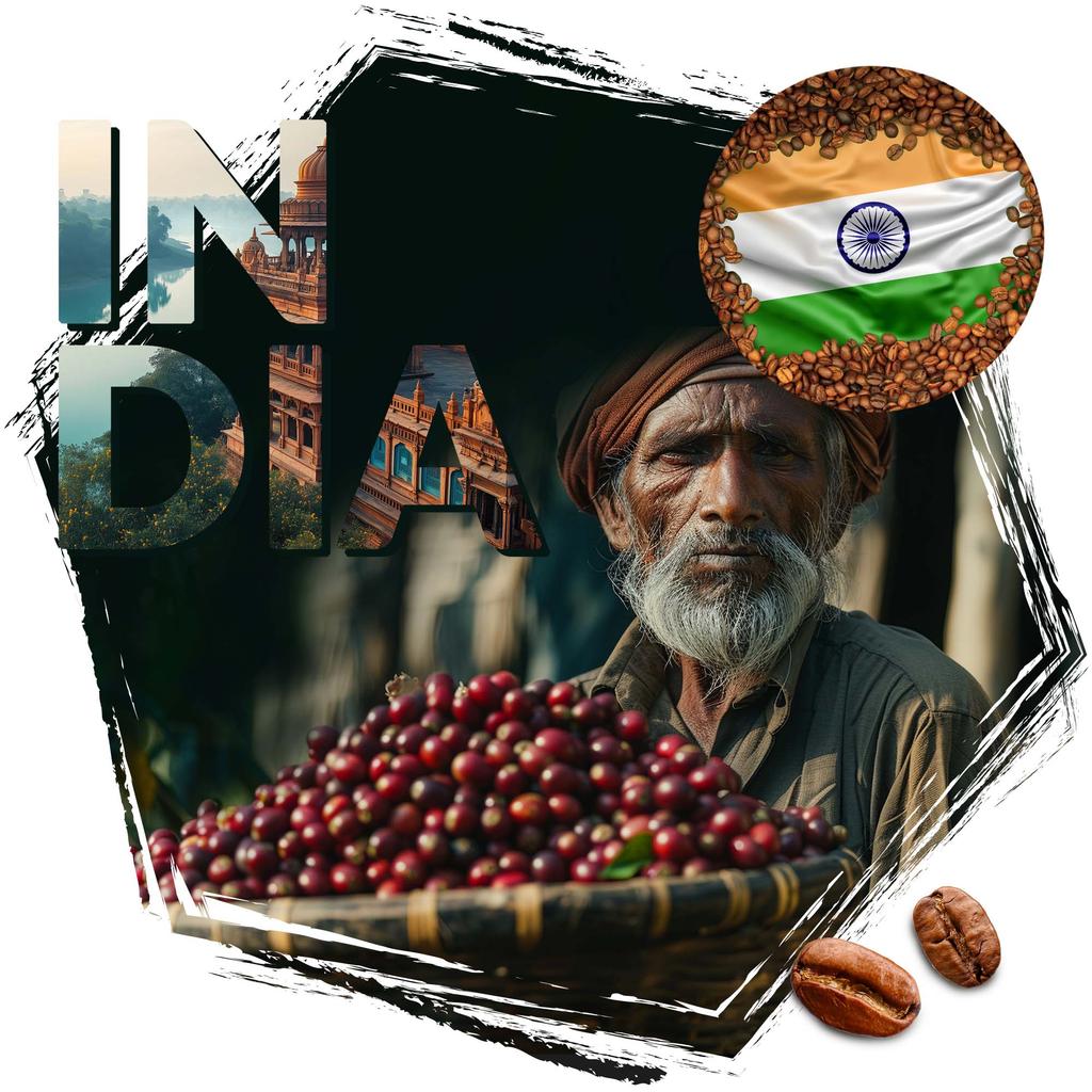 Kawa ziarnista india monsoon malabar aa 1kg x2 świeżo palona arabica 100% cafeiere