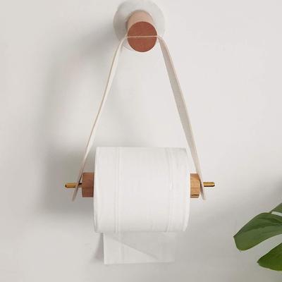 Nordic-style Wooden Rack with Original Wood Grain - Versatile As Kitchen Paper Roll Rack, Tissue Rack, Bathroom and Tableware Storage Rack