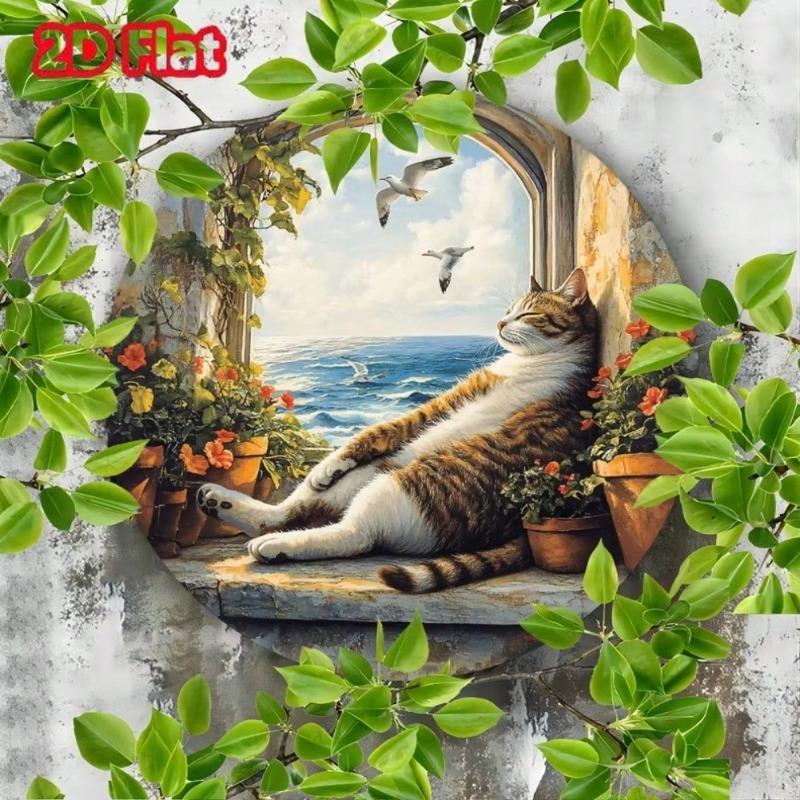 Vintage Cat Metal Wall Art 8 Inch Round Aluminum Sign Decor for Home Cafe