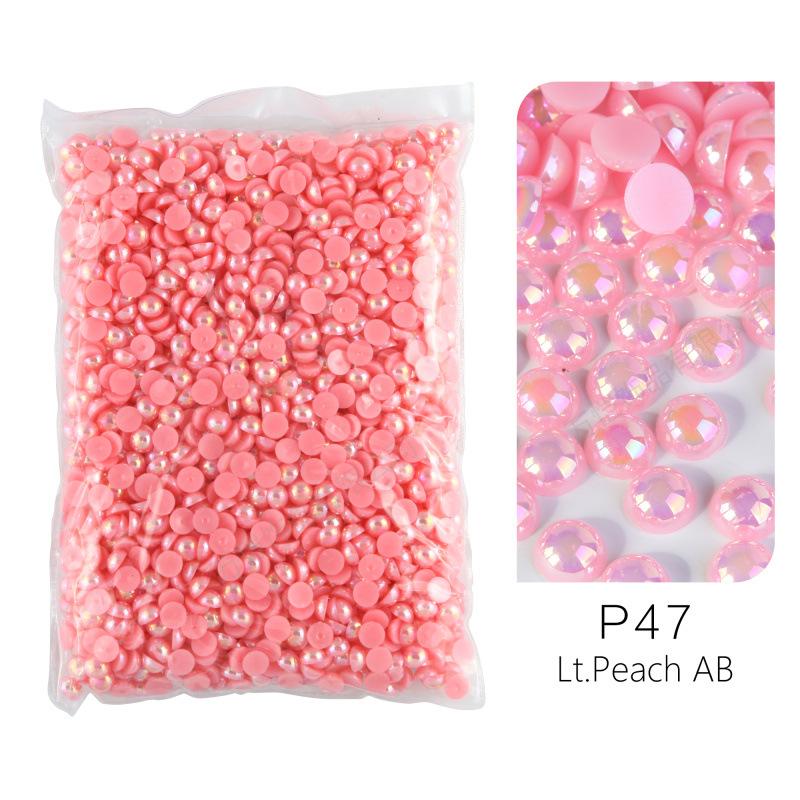 ABS Imitationsperle, Flachboden Halbrund Handyhülle Zubehör DIY Nagelkunst Perlen Schmuck Harzzubehör