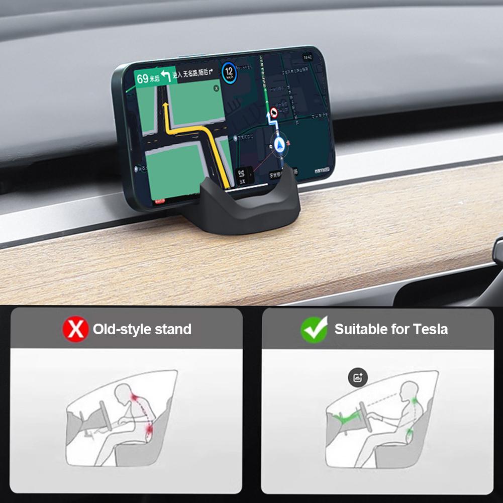 Car Phone Holder No Trace Clip-on For Dashboard Air Vent Liquid Silicone Rubber For Tesla Model 3 Y Highland 2017-2025