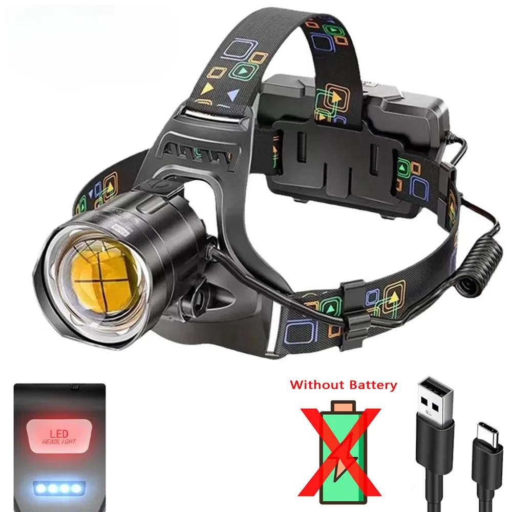 Super Bright LED Headlamp XHP90 Lamp Beads Waterproof Headlight Power Display Headtorch Suitable Exploration Hunting Fishing