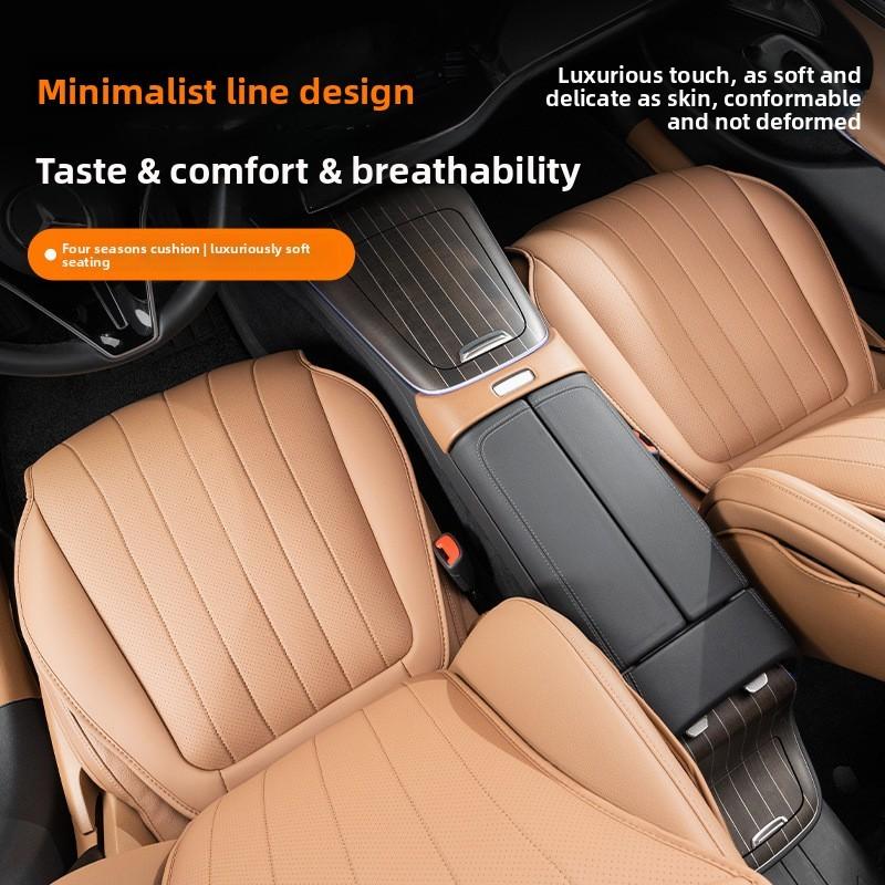 Luxury Car SUV Universal Nappa Leather Car Seat Cover Comfortable Memory Foam Perforated Leather Cushions Car Seat Protection