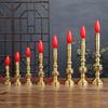 Pure Copper LED Candle Lamp for Offering: Everlasting Wealth God Incense Candlestick