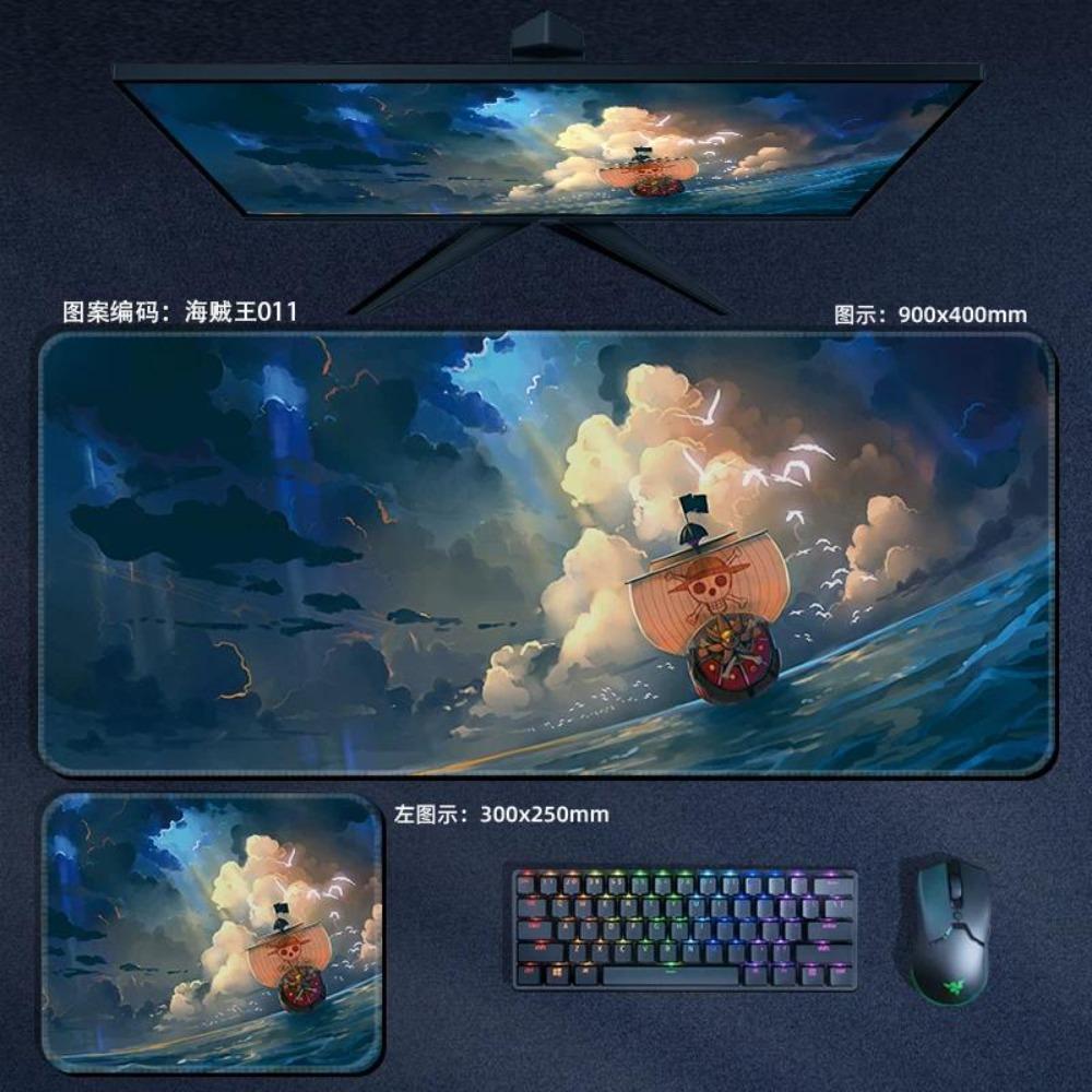 Nautical King Animation Periphery Cute ONE PIECE Leather Mouse Pad Boys Oversized Small E-sports Game Office Computer Keyboard Pad Notebook Table Mat