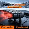 12V or 24V 2-in-1 Car Heater & Coolers, Car Windshield Heater Fan with Warm and Cool Operation, Adjustable Aiming Support and Attached Vehicle Power