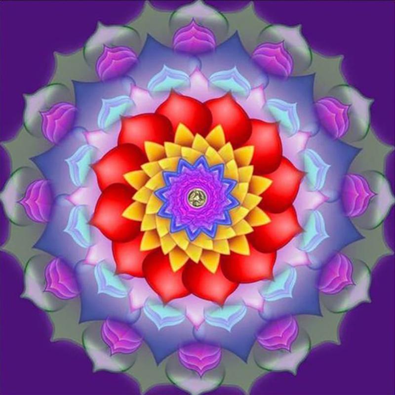 Full Round Drill Diamond Painting &quot;Religious Mandala&quot; DIY Picture of Rhinestone 5D Diamond Embroidery Cross Stitch Decor