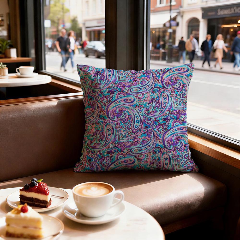 Landscape Cushion Cover Set of Decorative Short Plush Pillow Covers for Sofa Soft Cushion Case x cm