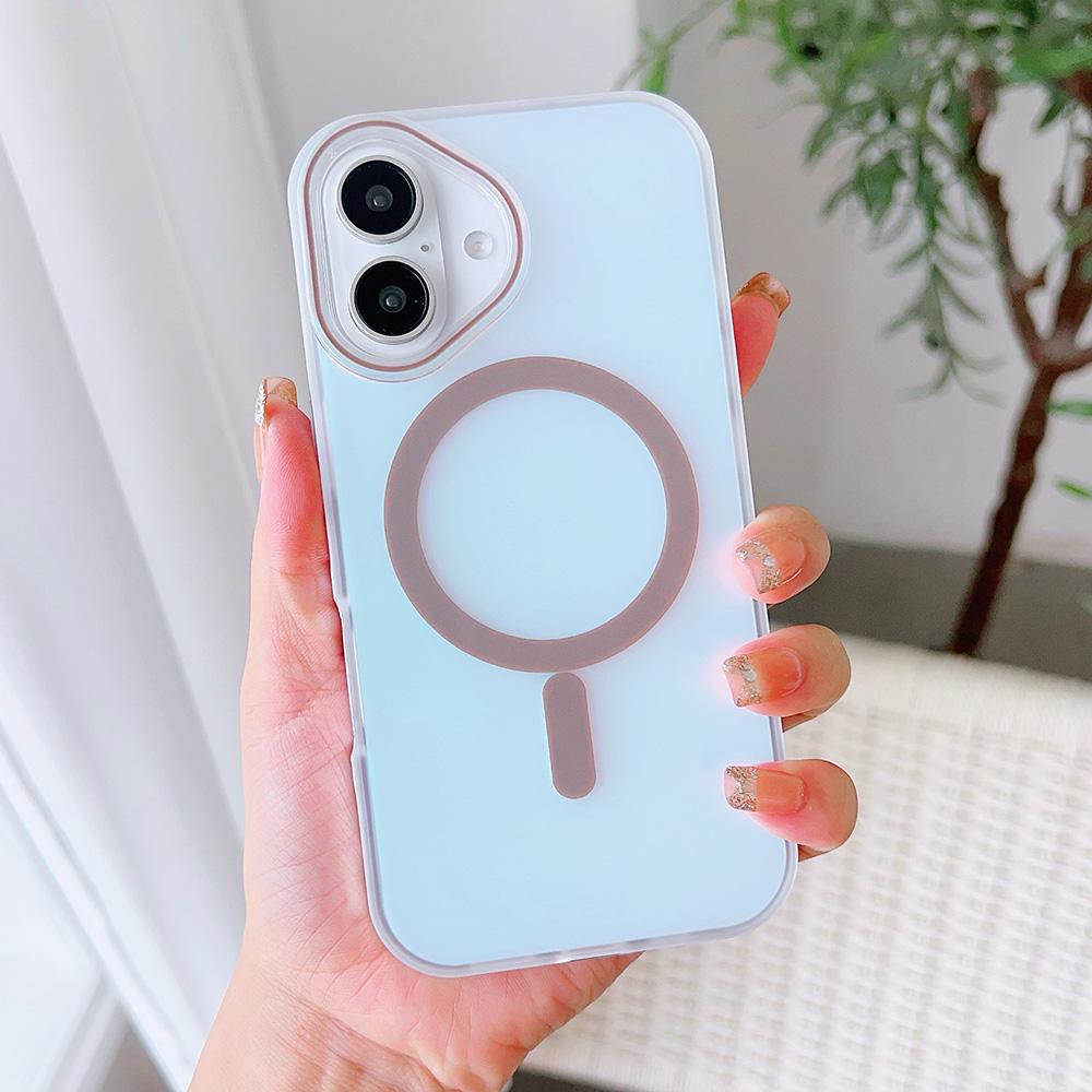 

For iPhone 16 Case Compatible with MagSafe Aurora Design TPU+PC Phone Cover F