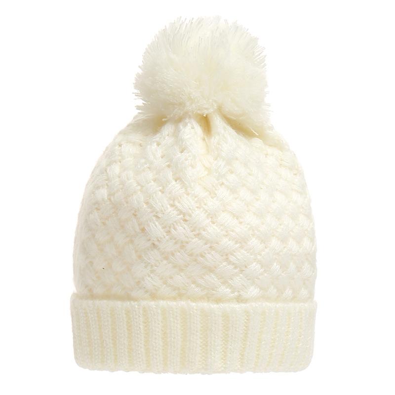 Winter Velvet Corn Hat Cute Wool Ball Solid Color Knitted Hat Warm Toe Cap Women'S Wool Hat Versatile