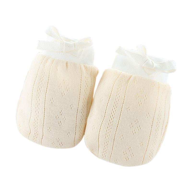 

Детские перчатки Чехлы для ног Хлопковые наручники Защитные перчатки для лица от царапин для младенцев жёлтый