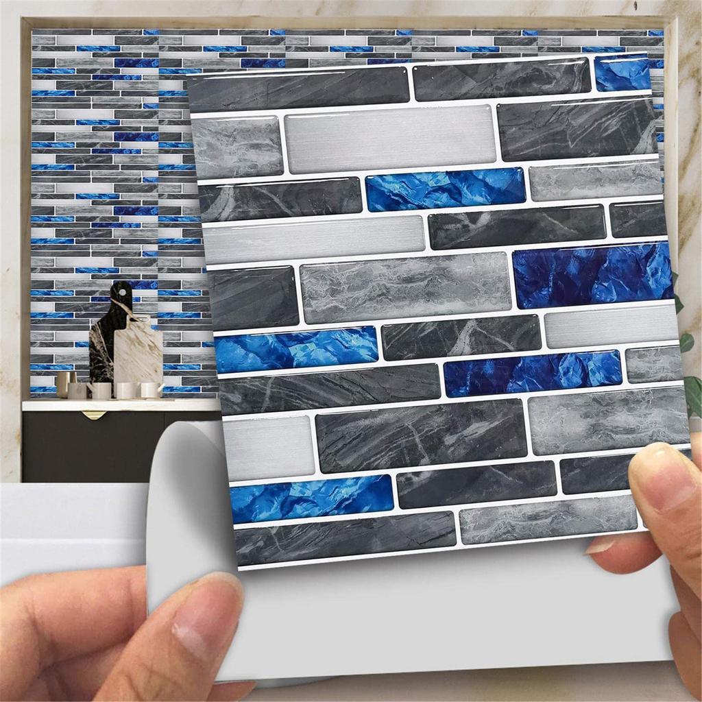 10pcs 3D Wall Tile Sticker Self Adhesive Tile Sticker Waterproof Wallpapers For Living Room Bedroom TV Wall Stickers Home Decor