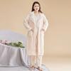 Coral Fleece Thickening for Warmth Can Worn Outside Loungewear Set Fine Fleece Autumn Winter Ms. Night Gown Bathrobe Long Sleeve