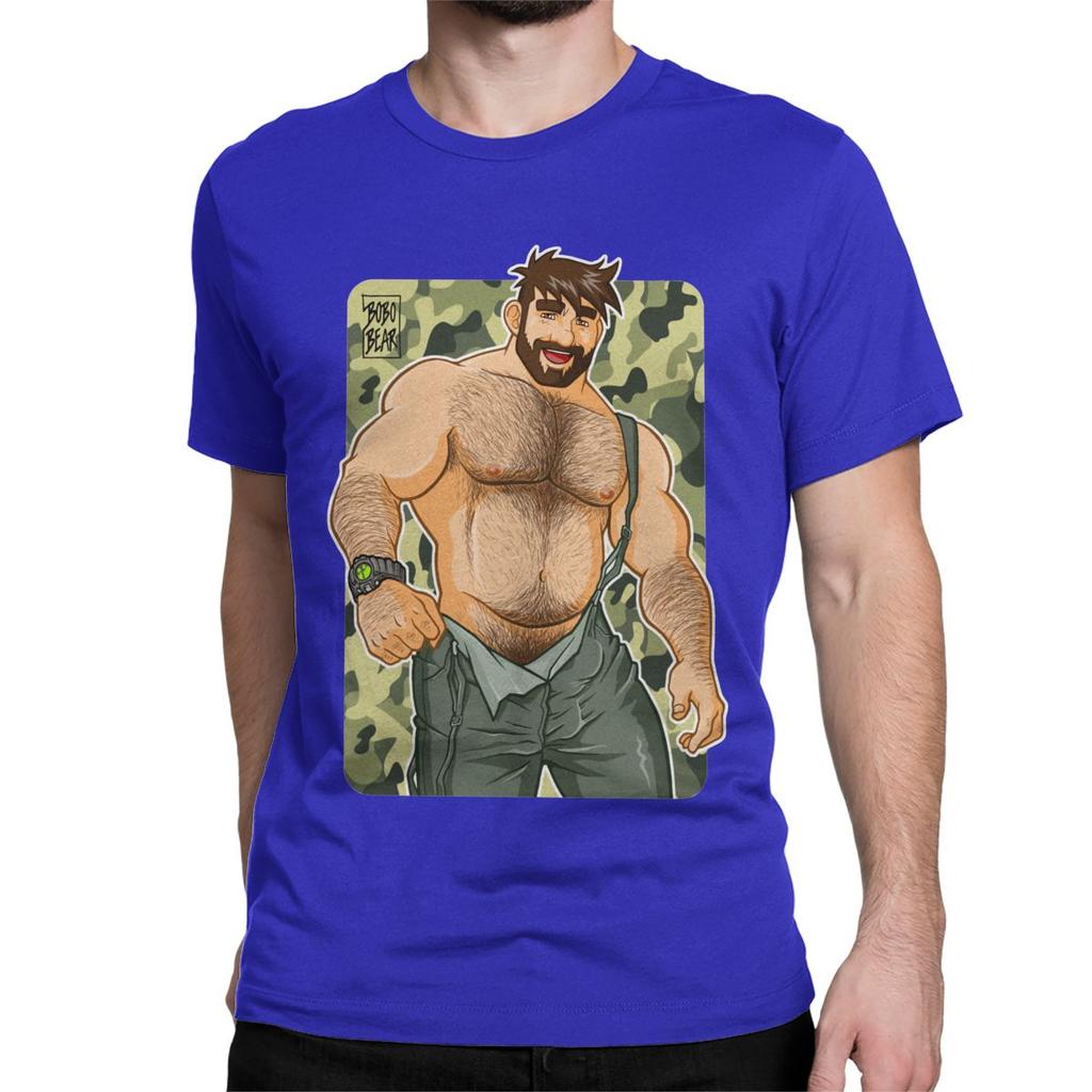 Herren Adam Likes Latzhosen Camouflage Gay Bär T-Shirt Baumwoll-Tops Neuheit Kurzarm Rundhals T-Shirt Grafik-T-Shirts