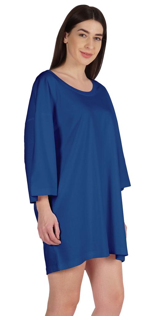 Inkmeso Solid Boyfriend T-Shirt Top For Women Loose Fit Long Sleep Shirt Tee