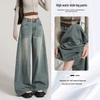Women's Light-colored High-waisted Wide-leg Jeans - Spring 2026, Slimming Loose Fit, Petite & Plus Sizes, Straight Leg Pants