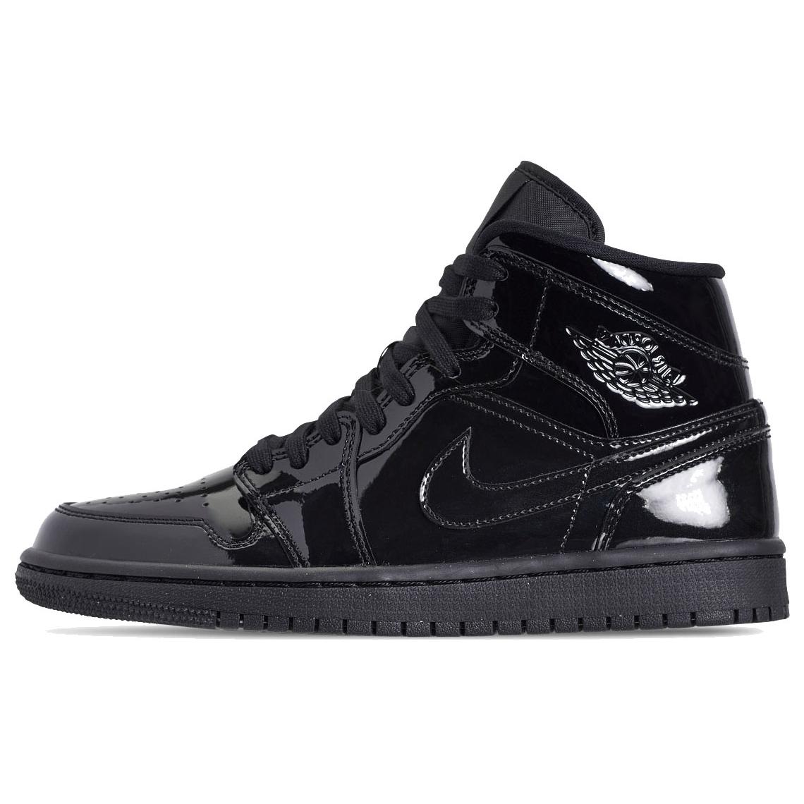 

Новые женские JORDAN 1 Mid Se Triple Black Patent BQ6472-002 38