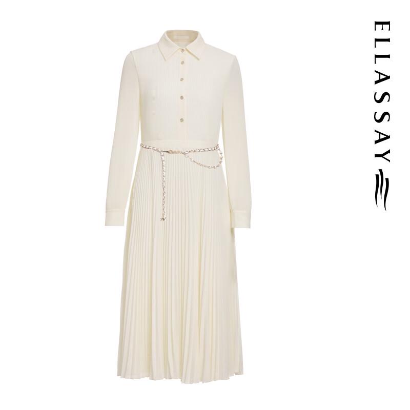 ELLASSAY 2025 Early Autumn Pleated Shirt Dress