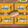 4pcs Cute Fish Print Placemats- Vibrant Orange and White Polka Dot Design, Durable Polyester Rectangular Washable Placemats, Suitable for Holiday