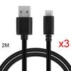 USB-C-Kabel - E.F.CONNECTION - 3er-Pack - 2 Meter - Schwarz - Kompatibel mit Xiaomi und Redmi