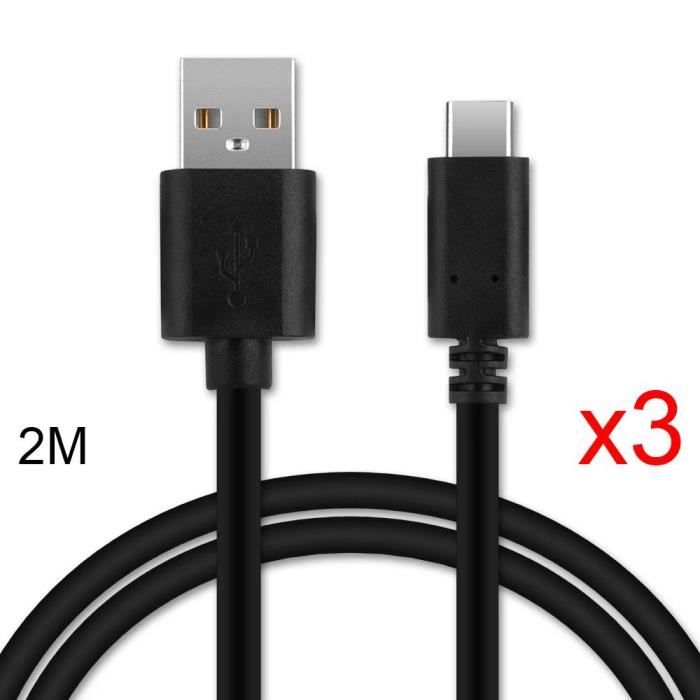 USB-C-Kabel - E.F.CONNECTION - 3er-Pack - 2 Meter - Schwarz - Kompatibel mit Xiaomi und Redmi