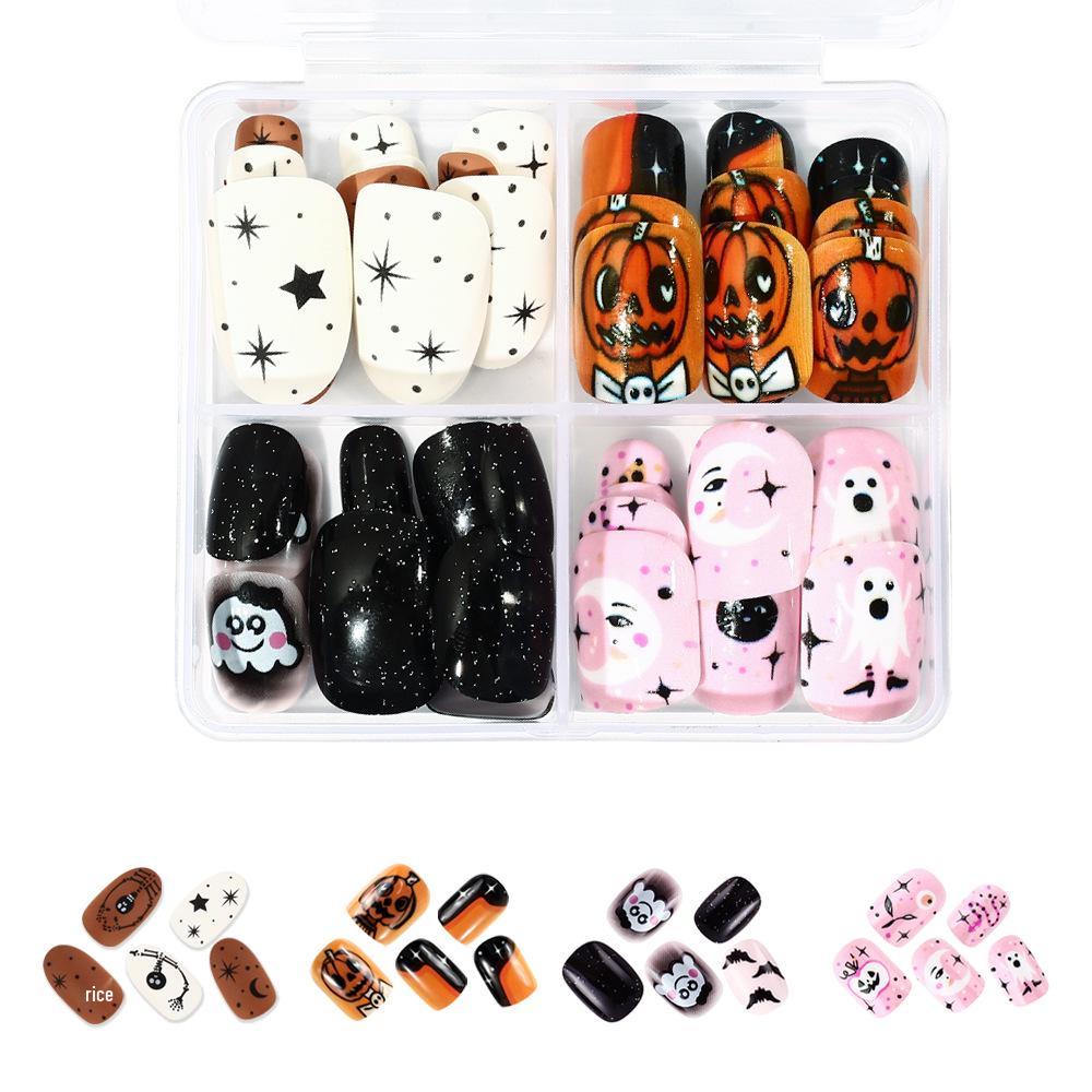 

Holiday Nail Art Combo Set: 96 Glossy Short Fake Nail Tips