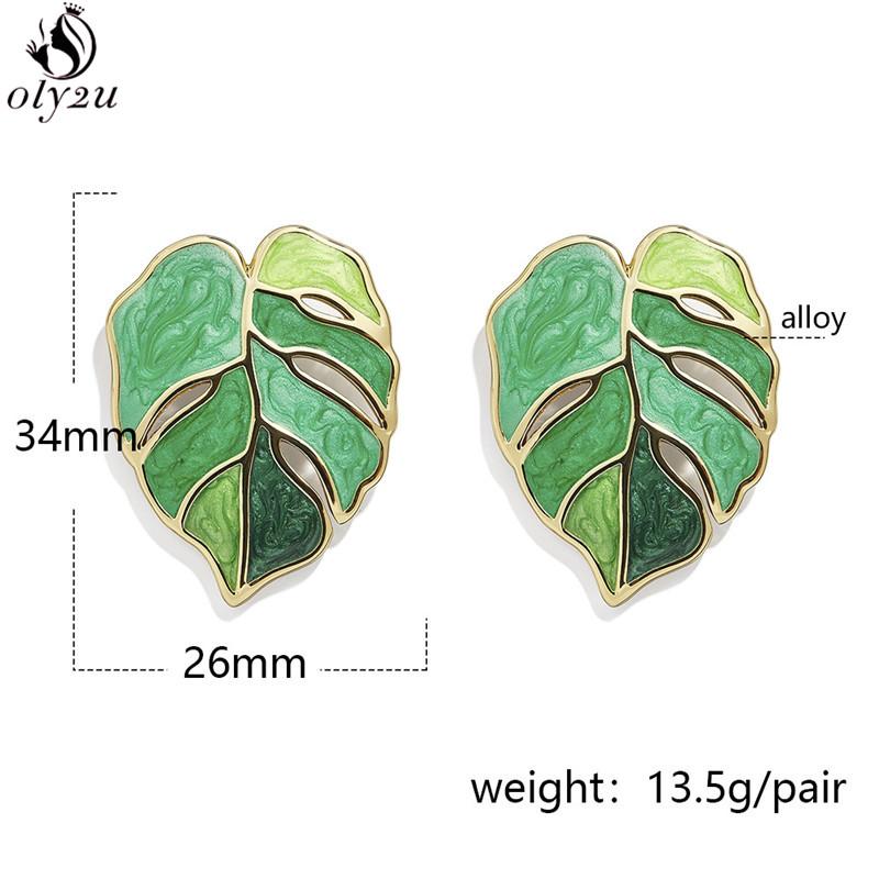 Bohemian Monstera Palm Tree Dangle Earrings For Women Gold Tropical Hollow Plant Leaves Big Earring Beach Brincos Gift