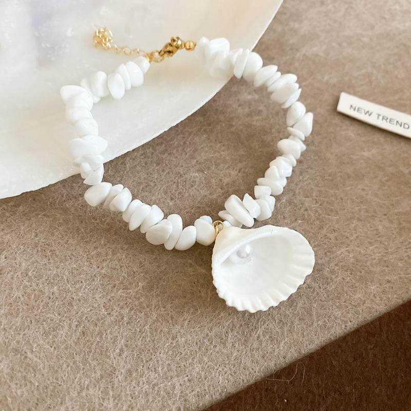 Sea Breeze Whispering~ Star Shell Conch Pearl Necklace Bracelet Set Sweet Holiday Wind Huge Good-looking Jewelry Women