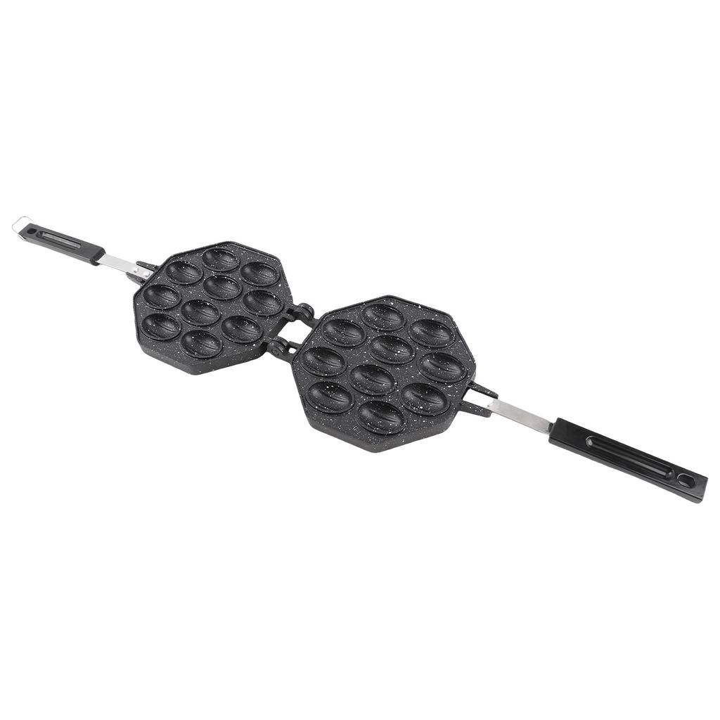 Egg Waffle Pan Aluminum Alloy Anti Stick Anti Scald Handle Bubble Waffle Maker for Home Commercial Use