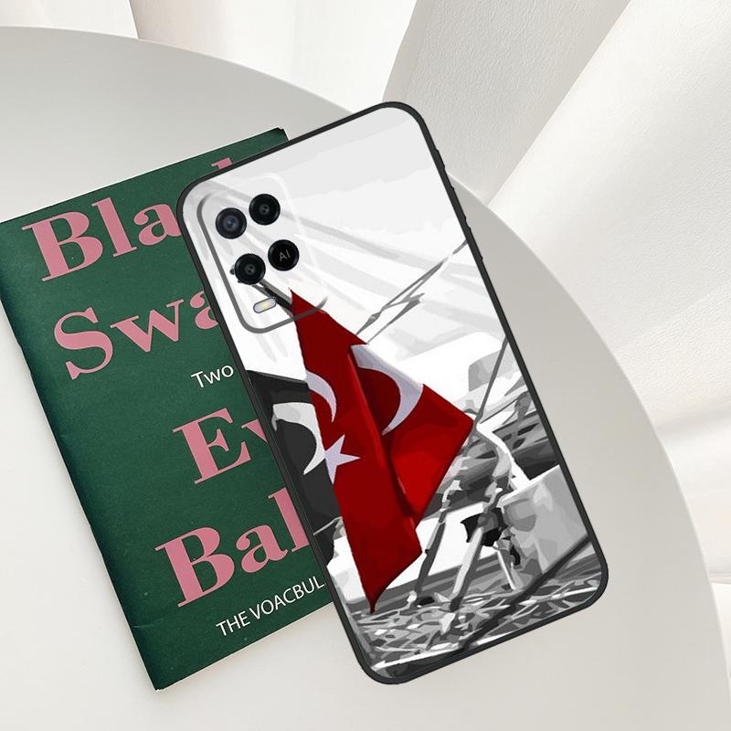 Turkey Flag Case For Oppo A54 A74 A94 A54S A57S A15 A16 A17 A52 A72 A76 A96 A58 A78 A98 A77 A5 A9 Cover