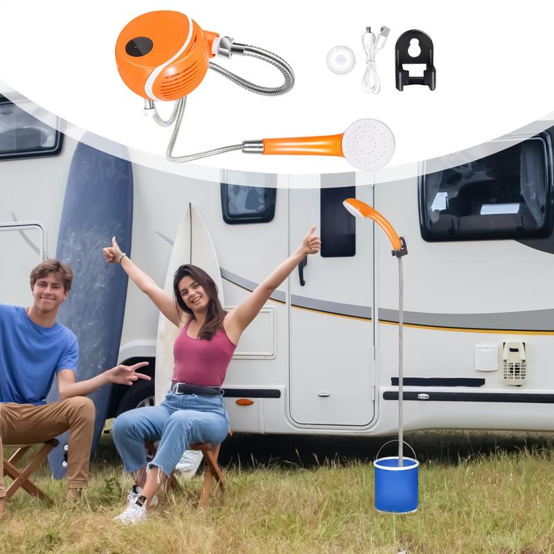 Portable Shower Portable Outdoor Camping Shower Rechargeable Head Waterproof Pocket Outdoor Pump For Travel RV Car Pet Washing
